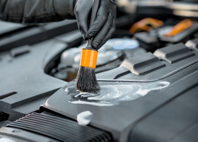 clean engine bay with wd40