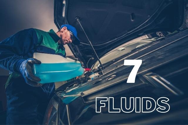 what are the 7 fluids in a car