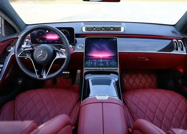 red interior luxury car