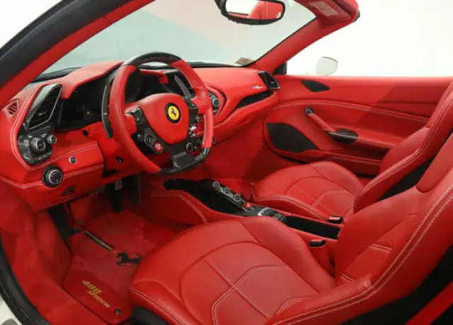 luxury cars with red interior