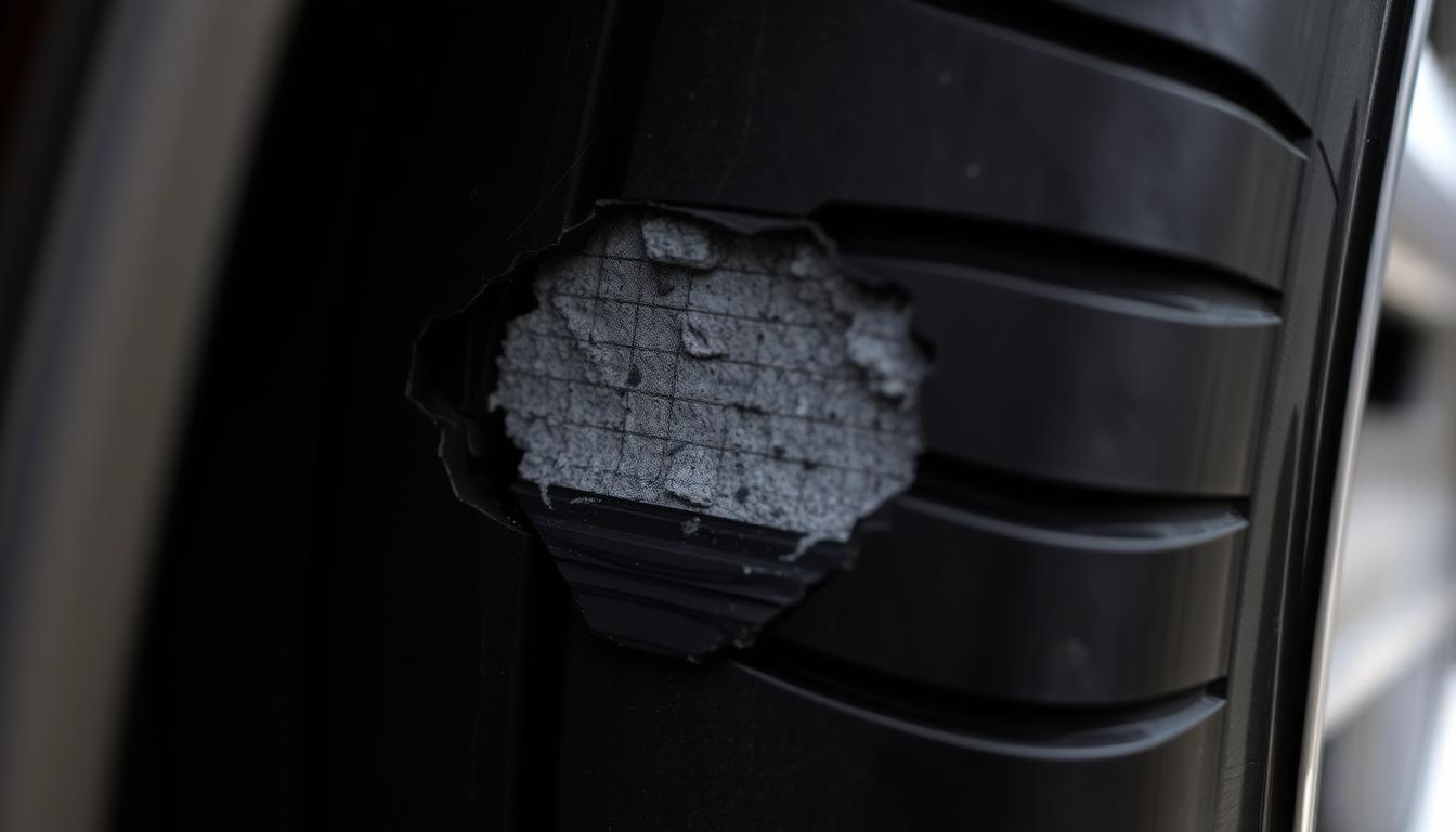 A small chunk of tire sidewall missing what to do