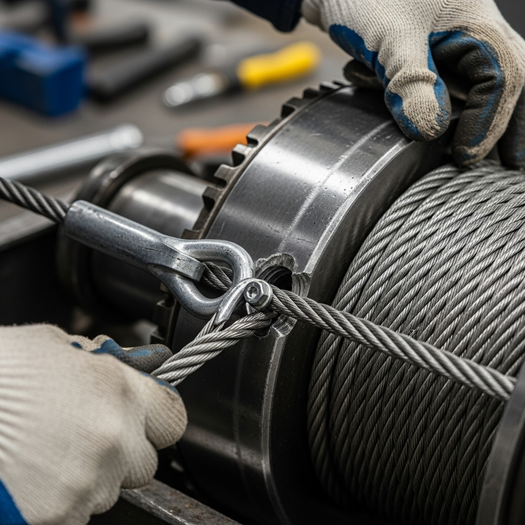 How to Attach Cable to Winch Drum