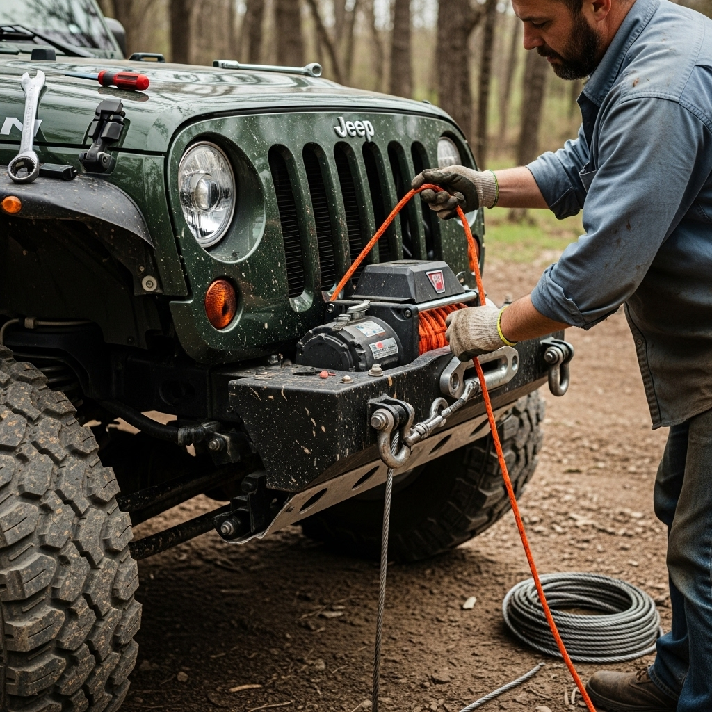 how to replace winch cable